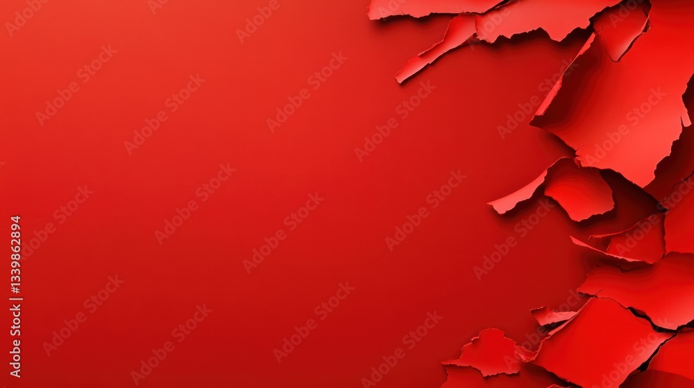 Poster abstract red fractured surface: a vivid exploration of texture and form