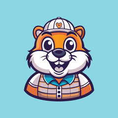 **** Adorable Beaver Mascot with a Cartoonish Appeal