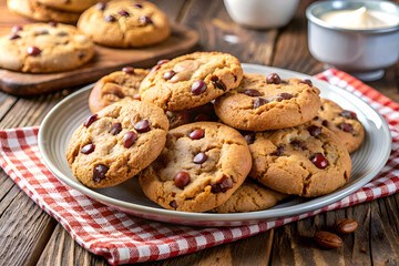 chocolate chip cookies on a plate