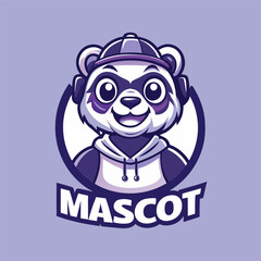 Fiery Demon Mascot Logo Vector Illustration with Simple Style