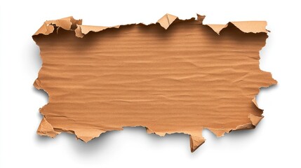 Torn Cardboard Texture: Brown Ripped Paper Background