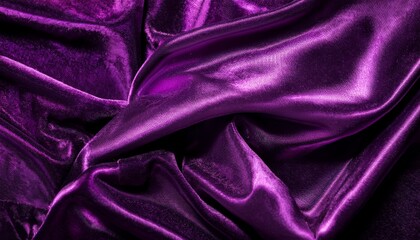 Obraz premium 深い紫色のベロア生地の質感、光沢感と陰影が織り成す柔らかな印象のデザイン。 