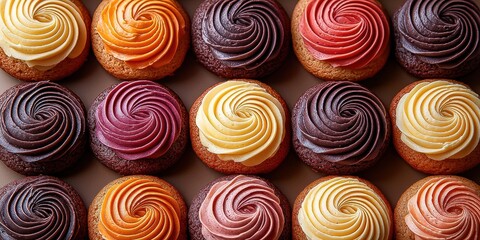 Colorful Cupcake with Sprinkles and Frosting Sweet Dessert for Bakery and Pastries Decoration  Perfect for Doughnuts too