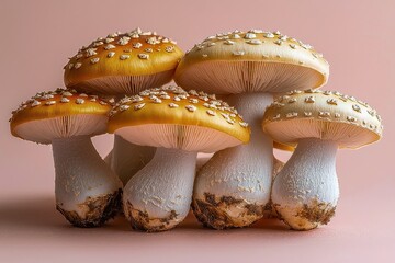 Edible Mushroom Button Pizza on Cheesy Bread Bun Sandwich