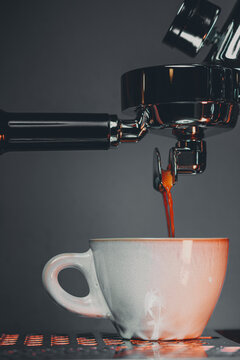 Espresso Brewing with Portafilter and Cup