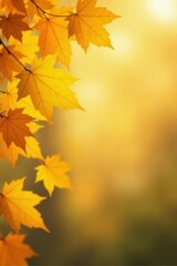 Golden autumn abstract Soft focus, yellow leaf shapes , image, fall colors, fall foliage
