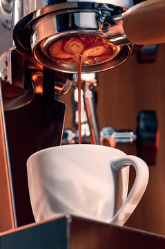 Fresh Espresso Extraction Close-Up