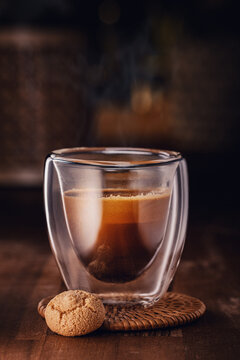 Double-Walled Espresso Glass with Biscuit