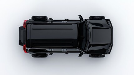 Top View of a Sleek Black SUV: Design and Luxury