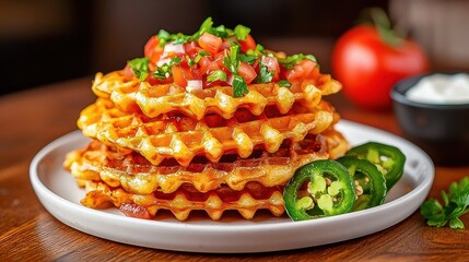 Vegetarian Snack Delight with Cheese Fries and Spicy Salsa