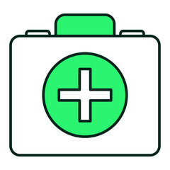 First Aid Treatment Icon – Emergency Care, Health Assistance, Editable Stroke