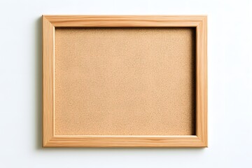 Fototapeta premium Light brown wooden picture frame on white background