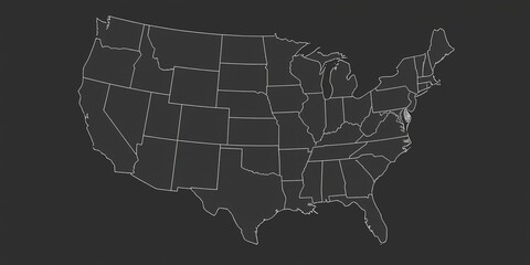 Obraz premium USA Map PNG - Blank Left Side for Design