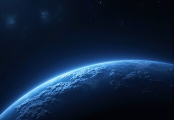 Fototapeta premium Earth's Curvature, Clouds, and Space Background