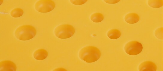 Vibrant yellow Swiss cheese on a textured backdrop showcases its distinctive large-hole structure