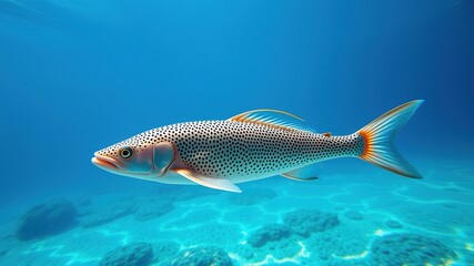Fototapeta premium Majestic Baiacu Fish, Elegant Underwater Scene, Design Concept