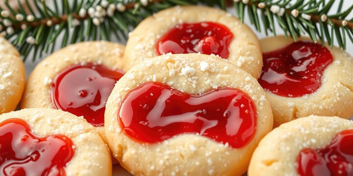 Christmas Spitzbube Cookies with Strawberry Jam