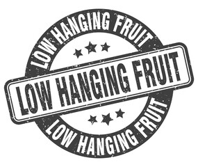 low hanging fruit stamp. low hanging fruit label. round grunge sign