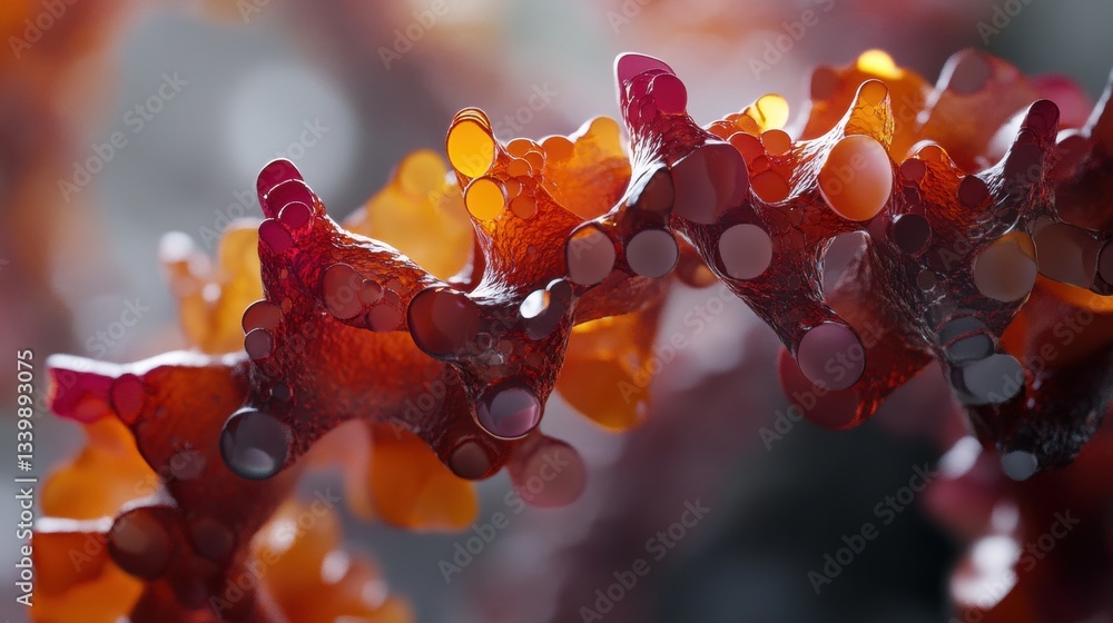 Poster intricate patterns and textures of colorful coral structures in a natural marine environment capture