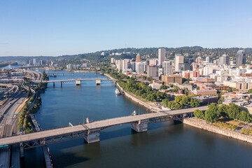 Fototapeta premium Portland Oregon, USA, aerial view. 