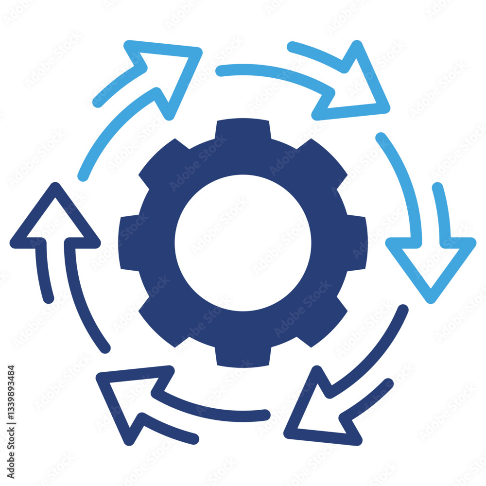 Poster process management two color icon