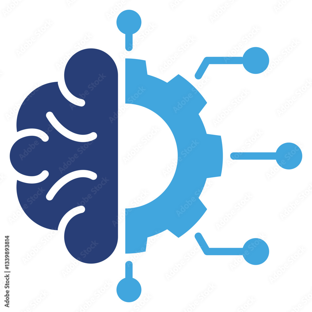 Aufkleber Machine Learning Two Color Icon