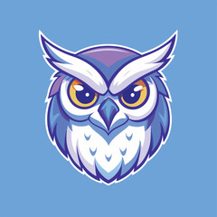 Stealthy Owl Mascot Cartoon Character with Piercing Gaze