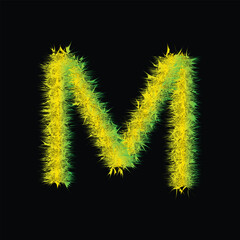 Modern abstract 3D M letter fluffy wave shape