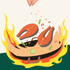 Fiery Salmon Cooking: A Flavorsome Culinary Art