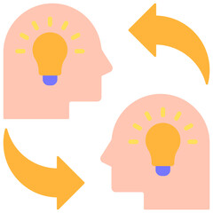 Knowledge transfer icon for website, application, printing, document, poster design, etc
