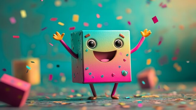 On April Fool's Day, a whimsical Jack-in-the-Box is showered with a kaleidoscope of confetti