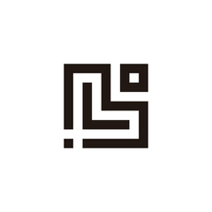 Letter M, L and o dot geometric symbol simple logo vector