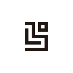 Letter Lbo square geometric symbol simple logo vector