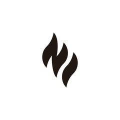 Letter NI fire geometric symbol simple logo vector