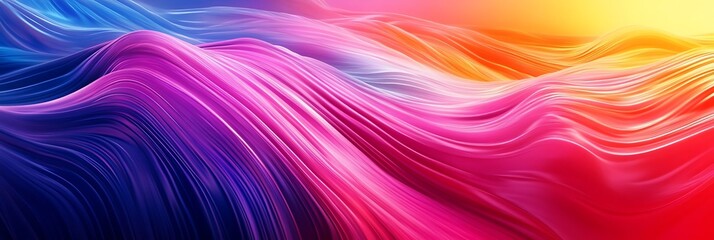 Obraz premium Vibrant Colorful Waves Abstract Background Smooth Flowing Lines Texture