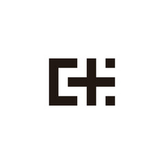 Letter C plus, square geometric symbol simple logo vector