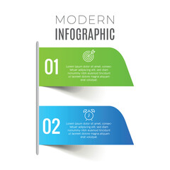 2 step stylish modern infographic layout business template chart list design