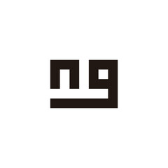 Letter ng square, unique geometric symbol simple logo vector