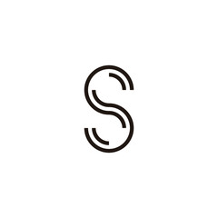Letter S two lines geometric symbol simple logo vector