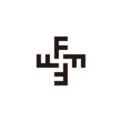 Letter F plus,geometric symbol simple logo vector