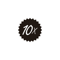 10x, sticker geometric symbol simple logo vector