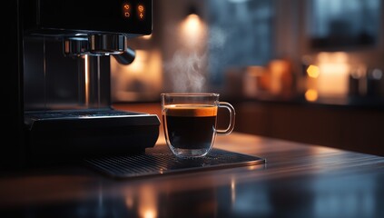 Espresso Machine Brewing Dark Coffee: A Delicious Morning Drink Recipe Guide