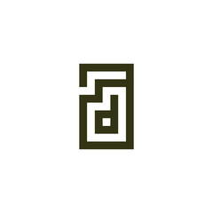 Letter d in a square geometric symbol simple logo vector