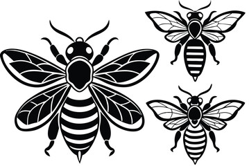 silhouette honey bee icon