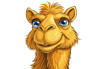 Fototapeta premium camel portrait in isolated background cartoon