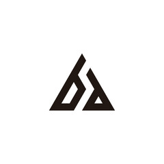 Letter bd triangle geometric symbol simple logo vector
