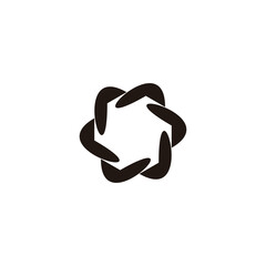 Hexagon, curve geometric symbol simple logo vector
