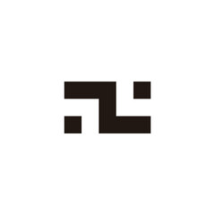 Letter ZN square geometric symbol simple logo vector