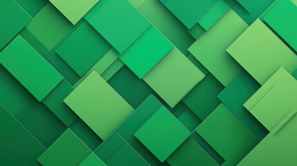 Modern green abstract background with overlapping squares, perfect for business posts and presentations.