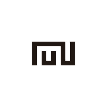 Letter u, m and N square geometric symbol simple logo vector